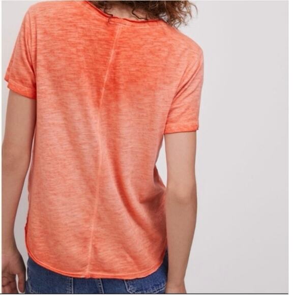 Anthropologie Maeve Arista Washed Top Orange V-Neck Size Large - Picture 2 of 7